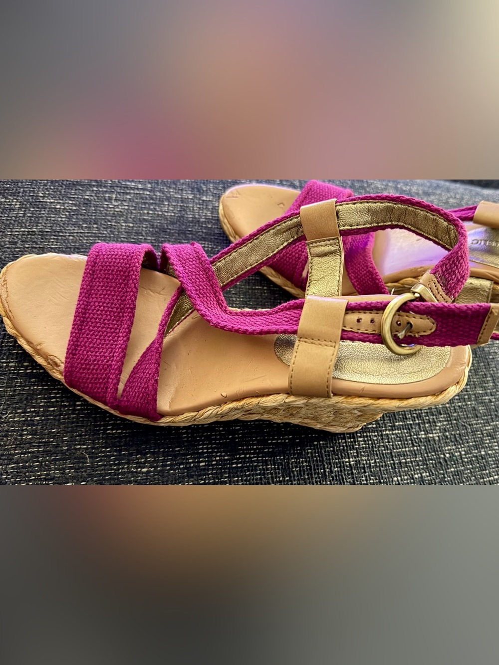Banana Republic Magenta Strappy Wedge Espadrille Sandals View 2